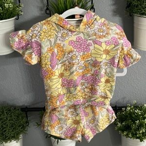 Jessica Simpson Ruffle Sleeve Floral Set- 12M